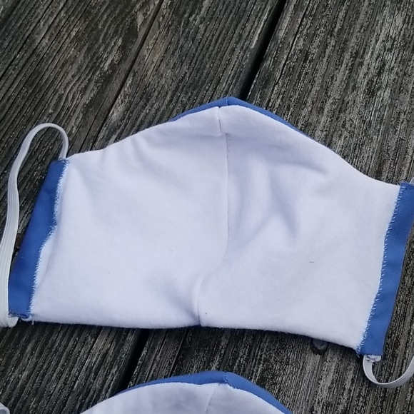 2 Handmade Adult Blue Cotton Washable Face Masks - Picture 5 of 5